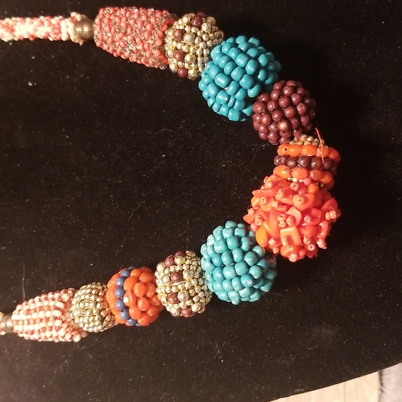 Multi-colored bohemian style 24" necklace NWOT, excellent condition  N1 - Picture 3 of 3